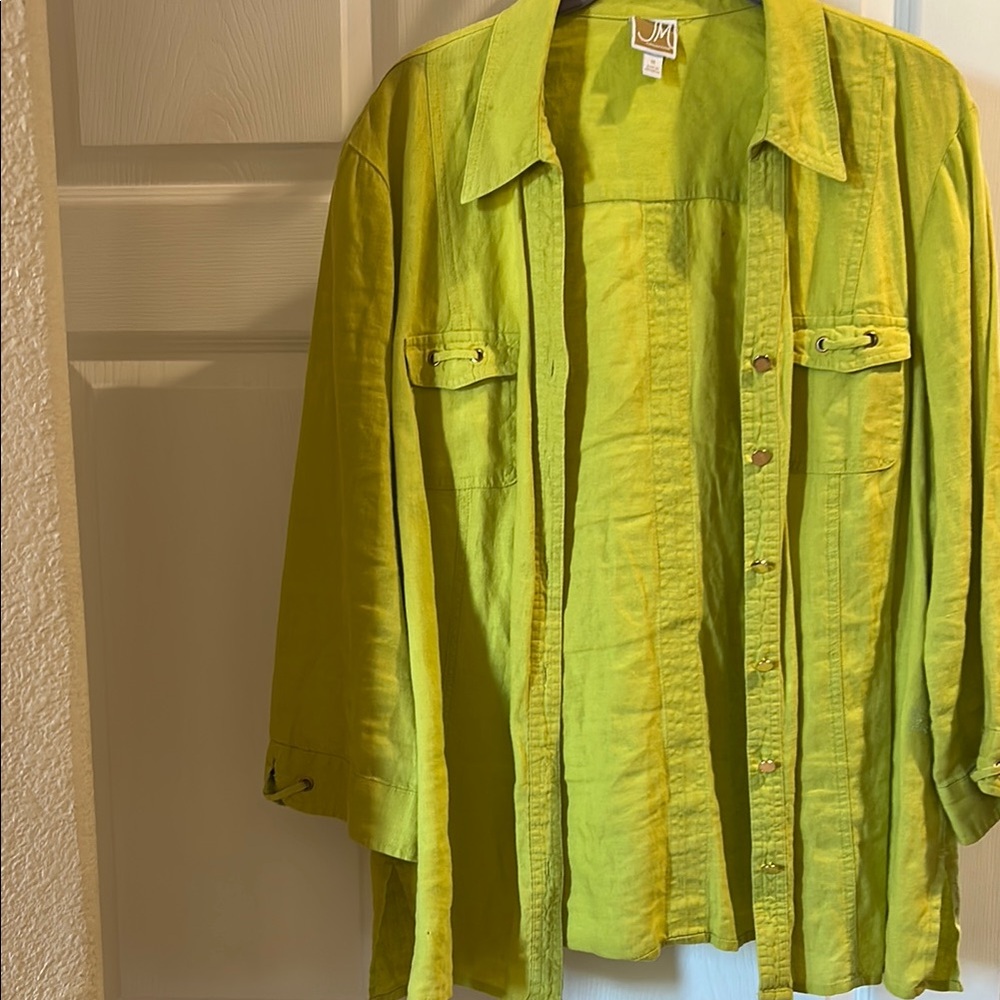 JM Collection Chartreuse Blouse